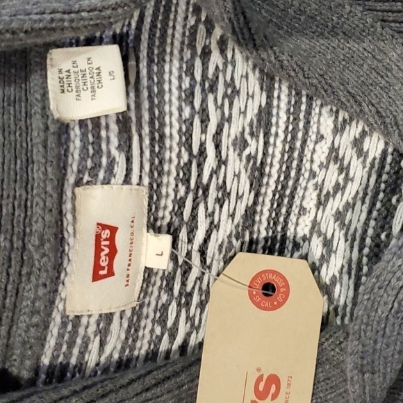 🆕️Levi's Cotton Knit Button Cardigan Winter Size Large - Picture 4 of 6